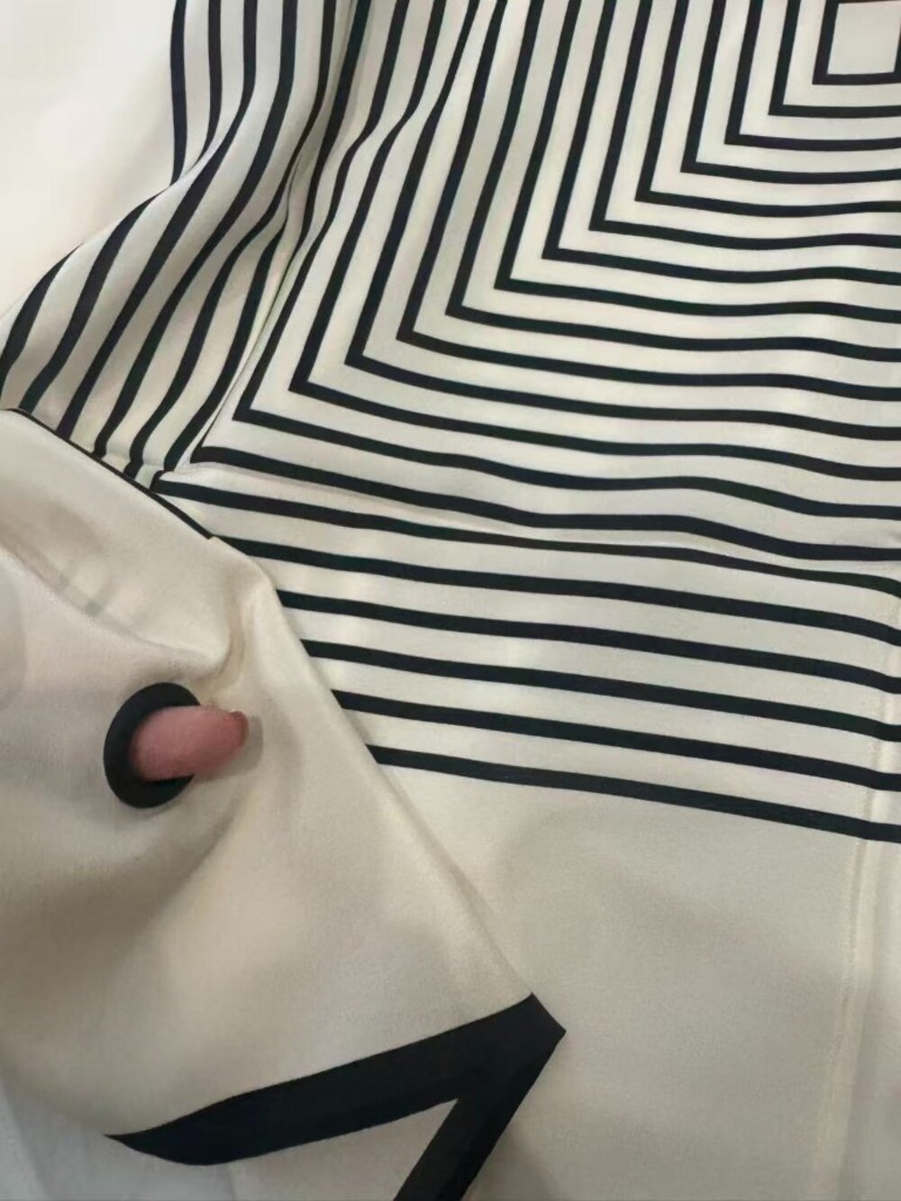 Toteme Black and Cream Geometric Silk Scarf - Picture 2 of 8